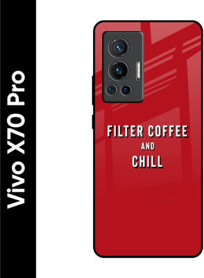 QRIOH Glass Back Cover for Vivo X70 Pro(Red, Pack of: 1)