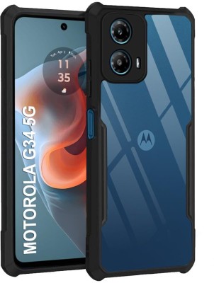 Mobile Case Cover Back Cover for Motorola Moto G34 5G High Quality Back Cover_32(Black, Transparent, Flexible, Pack of: 1)