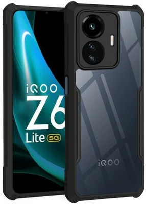 jpmobilecases Back Cover for IQOO Z6 Lite 5G(Black, Transparent, Shock Proof, Pack of: 1)