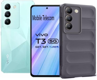 S-Softline Back Cover for Vivo T3 5G, Solid Liquid Magic Case shock-absorbent/scratch resistant(Grey, Silicon)