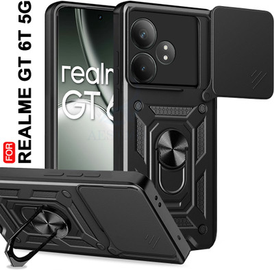 AESTMO Back Cover for Realme GT 6T 5G(Black, Slider, Pack of: 1)
