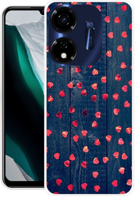 FUGGA Back Cover for itel P55 5G, P661N, RED, HEART, SHAPE, COUPLE, LOVE(Blue, Flexible, Silicon, Pack of: 1)