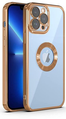 FIXTOTEL Back Cover for Apple iPhone 12 Pro, iPhone 12 Pro, Electroplating Logo View(Gold, Transparent, Camera Bump Protector, Pack of: 1)