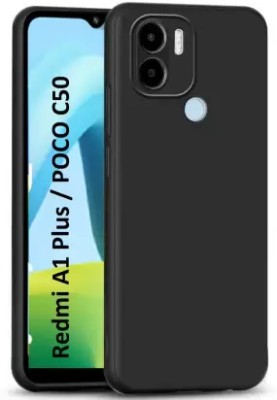 VISHZONE Back Cover for POCO C50(Black, Grip Case, Silicon, Pack of: 1)