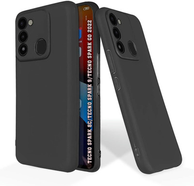 printwhiz Back Cover for Tecno Spark Go 2022, Tecno Spark 8C, Tecno Spark 9(Black)
