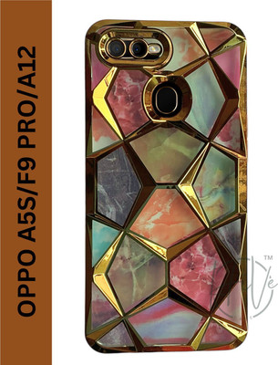 Hive Back Cover for Oppo A5s, Oppo A12, Oppo A11K, OPPO F9 Pro(Gold, Grip Case, Silicon, Pack of: 1)
