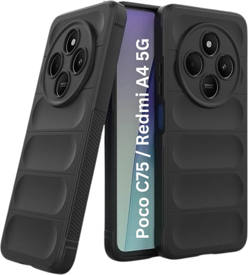 KWINE CASE Back Cover for Mi Redmi A4 5G/Poco C75 5G(Black, Matte Finish, Silicon, Pack of: 1)