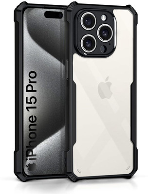 WOW Imagine Back Cover for Apple iPhone 15 Pro 360 Degree Camera Protection | Transparent Hybrid(Black, Camera Bump Protector, Pack of: 1)