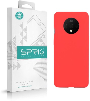 Sprig Liquid Silicone Back Cover for Oneplus 7T, 7T(Red, Shock Proof, Silicon, Pack of: 1)