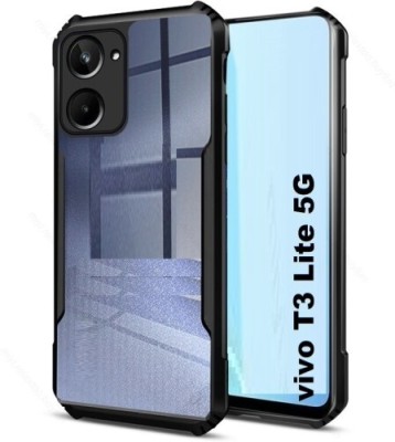 filbay Bumper Case for Vivo T3 Lite 5G(Transparent, Black, Camera Bump Protector, Pack of: 1)