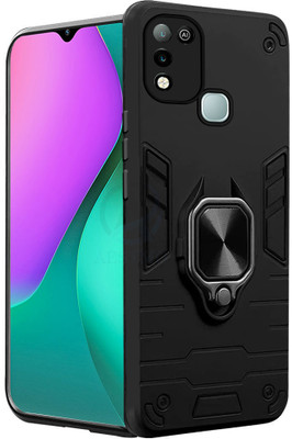 AESTMO Back Cover for Infinix Hot 10 Play(Black, Rugged Armor, Silicon, Pack of: 1)