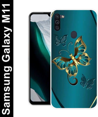 Cravation Back Cover for Samsung Galaxy M11(Green, Gold, Silicon, Pack of: 1)
