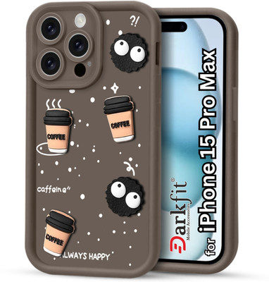 DARKFIT Back Cover for Apple iPhone 15 Pro Max(Brown, 3D Case, Silicon, Pack of: 1)