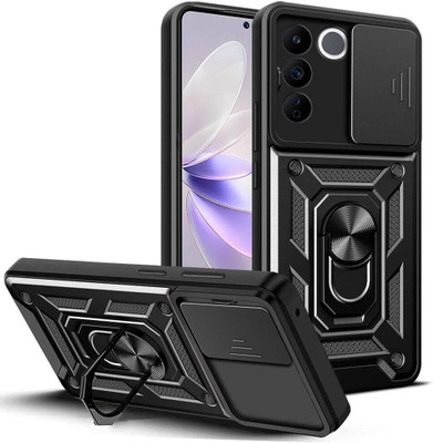 Kypo Back Cover for vivo v27(Black, Slider, Pack of: 1)