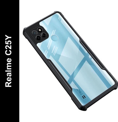 Micvir Back Cover for Realme C25Y(Transparent, Black, Shock Proof, Pack of: 1)