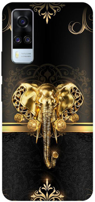 DIKRO Back Cover for vivo Y51A, V2031, GOLDEN, BLACK, GANESH, JI, ELEPHANT, ART(Gold, Hard Case, Pack of: 1)