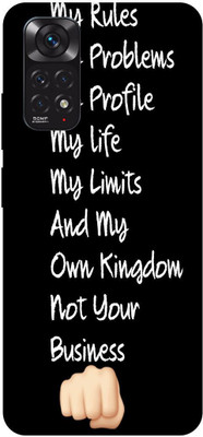 Bluvver Back Cover for Redmi Note 11, 2201117TI Printed My Life,My Rules Back Cover(Multicolor, Hard Case, Pack of: 1)