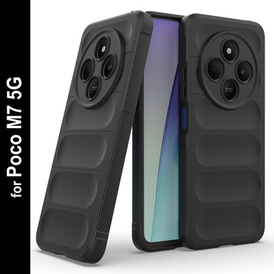 Zapcase Back Cover for Poco M7 5G(Black, 3D Case, Silicon, Pack of: 1)