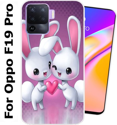 Cooltrend Back Cover for Oppoo F19 Pro(Pink, White, Silicon, Pack of: 1)