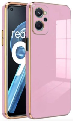A3sprime Back Cover for realme 9i 4G, |Soft TPU Golden Side Colored Case|(Pink, Camera Bump Protector, Silicon, Pack of: 1)