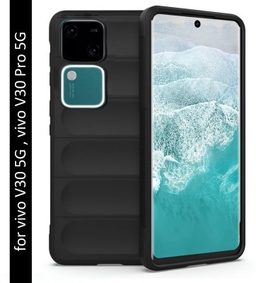 RESOURIS Back Cover for vivo V30 5G, vivo V30 Pro 5G(Black, Puffer, Silicon, Pack of: 1)