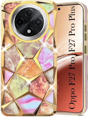 Rwm Back Cover for Oppo F27 Pro Plus 5G Diamond Print Case(Gold, Camera Bump Protector, Pack of: 1)
