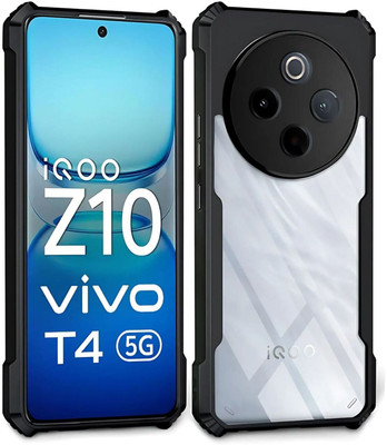 Techforce Back Cover for vivo T4 5G, IQ00 Z10 5G, Vivo Y300 Pro 5G-IPk29(Black, Camera Bump Protector, Pack of: 1)