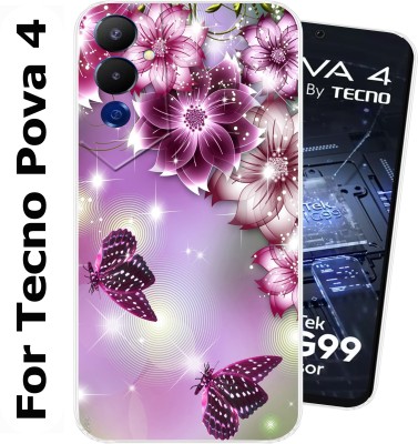 Hostprint Back Cover for Tecno Pova 4(Transparent, Flexible, Silicon, Pack of: 1)