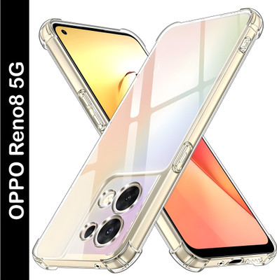 ADI Creations Back Cover for OPPO Reno8 5G(Transparent, Camera Bump Protector, Silicon, Pack of: 1)