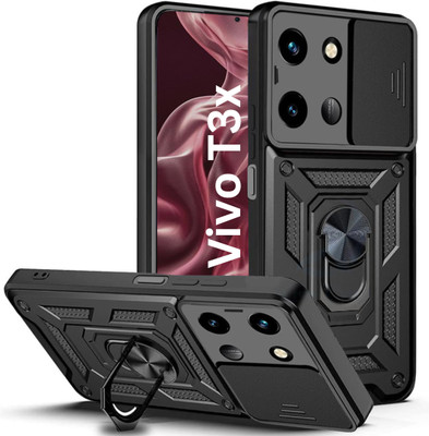 KWINE CASE Back Cover for Vivo T3X 5G(Black, Rugged Armor, Pack of: 1)