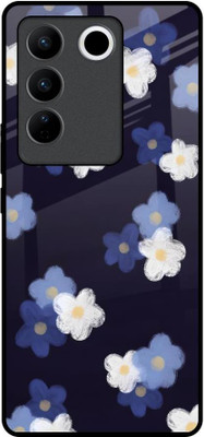 QRIOH Glass Back Cover for Vivo V27 5G(Multicolor, Grip Case, Pack of: 1)