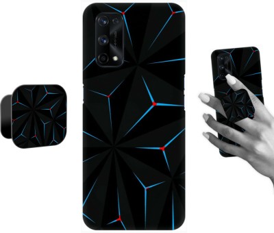 iCopertina Back Cover for Realme X7 PRO(Black, Blue, Cases with Holder, Pack of: 2)