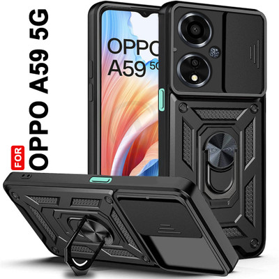 AESTMO Back Cover for Oppo A59 5G(Black, Slider, Pack of: 1)