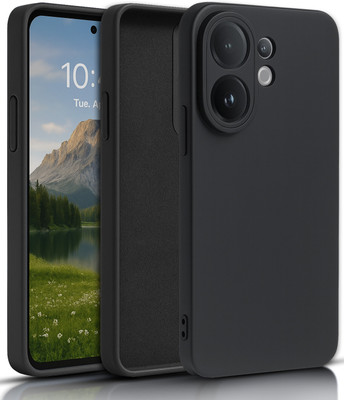 AuraX Back Cover for vivo V60 5G(Black, Flexible, Silicon, Pack of: 1)