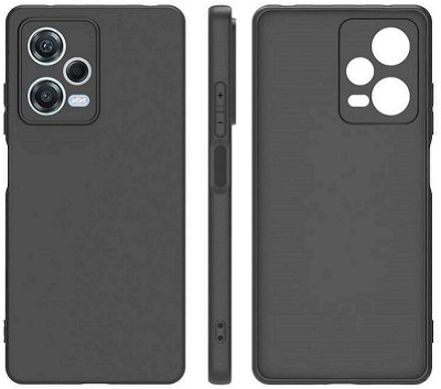 Accessories Kart Back Cover for Redmi Note 12 pro plus 5G soft flexible candy case(Black, Grip Case, Silicon, Pack of: 1)