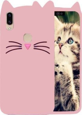 ALLNEEDS Back Cover for Vivo V9 Ear Cat Case | 3D Cute Mustache Kitty Doll | Cat Back Cover(Pink, 3D Case, Pack of: 1)