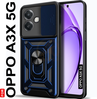 AelVouX Back Cover for Oppo A3X 5G(Blue, Ring Case, Pack of: 1)