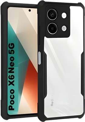 Sarju Back Cover for POCO X6 Neo 5G(Black, Transparent, Grip Case, Pack of: 1)