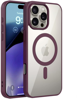 GLOBAL NOMAD Back Cover for Apple iPhone 16 Pro Max(Maroon, Magsafe, Pack of: 1)
