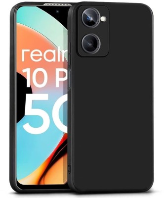 S-Softline Back Cover for Realme 10 Pro 5G, Protective Shockproof Plain Silicon(Black, Pack of: 1)