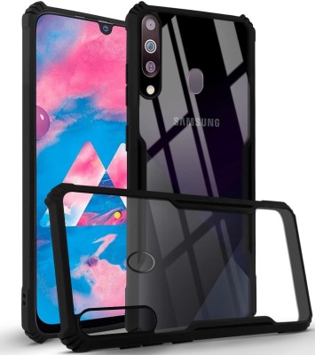 SMARTPOCKET Back Cover for Samsung Galaxy M30(Transparent, Black, Camera Bump Protector, Pack of: 1)