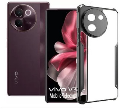 S-Softline Back Cover for Vivo V30e 5G, Bumper Clear Transparent Case(Black)
