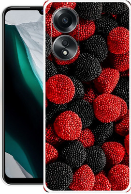 Indus Back Cover for OPPO A58 4G, Black, Tulip, Fruit, Candy, Chocolate, 286(Red, Flexible, Pack of: 1)