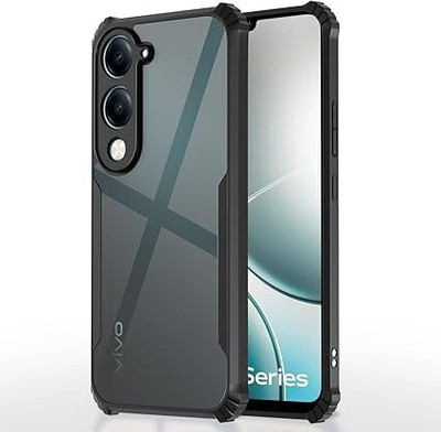 Docile Back Replacement Cover for Vivo Y19s/Y04 4G/Y29s 5G Transparent Eagle Back Case(Black, Shock Proof, Pack of: 1)