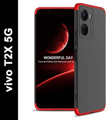 Binzokase Back Cover for Vivo T2x 5G(Red, Camera Bump Protector, Pack of: 1)