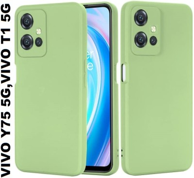 WellWell Back Cover for Vivo T1 5G, Vivo Y75 5G, IQ00Z6 5G(Green, Grip Case, Silicon, Pack of: 1)