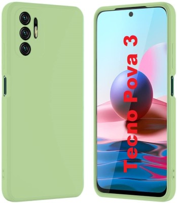 WellWell Back Cover for Tecno Pova 3(Green, Grip Case, Silicon, Pack of: 1)