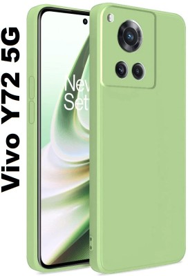 Wellchoice Back Cover for Vivo Y72 5G, Vivo Y31s 5G 2021(Green, Grip Case, Silicon, Pack of: 1)