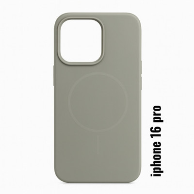 AGRONA Book Cover for Apple iPhone 16 Pro – Original-Grade Silicone Case with MagSafe Ring | Anti-Slip Design(Grey, Grip Case, Silicon, Pack of: 1)