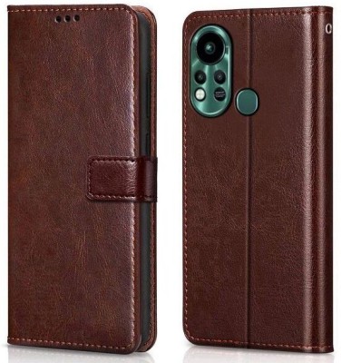 Uvflair Bumper Case for Flip Cover for Infinix Hot 11S (Flexible | Leather Finish | Card Pockets Wallet(Brown, Cases with Holder, Pack of: 1)